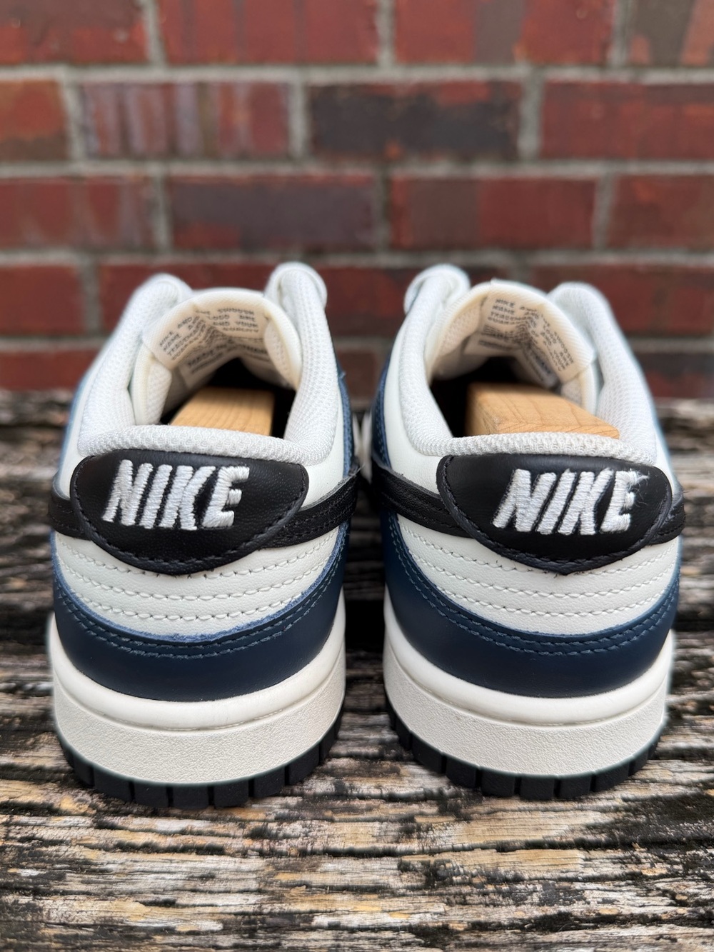 Nike Dunk Low 'Armory Navy Blue Black Sail' Women’s Sz 7 Leather Sneakers X3 - Picture 6 of 15